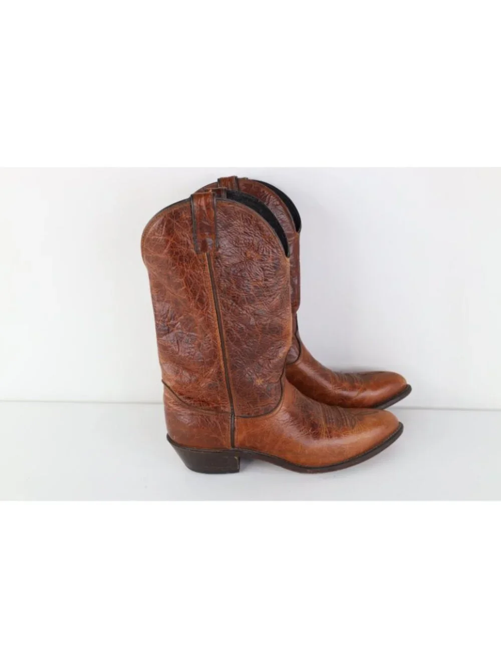 Vtg 80s 90s Rockabilly Mens 9 W Tribal Leather Western Rodeo Cowboy Boots USA